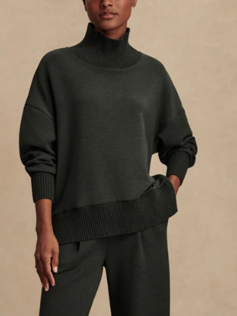 Varley High-Neck Sweater - Size XS, Olive Color | NWT
